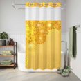 thumbnail image 6 of No Hook Shower Curtain, Yellow Golden Floral Shower Curtains for Bathroom with See Through Top Window, Spring Summer Shiny Flowers Waterproof & Washable Bath Curtain Small Stall 36"x78", 6 of 9