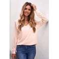 thumbnail image 2 of Melyum Womens Plus Size Long Sleeve V Neck T-Shirt Striped Sheer Mesh Raglan Tees Loose Casual Tops, 2 of 5