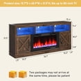 thumbnail image 4 of ChVans Fireplace TV Stand for TVs up to 80" with 36" Electric Fireplace, Farmhouse Entertainment Center with LED, Wooden Media Console for Living Room, Bedroom, 4 of 8