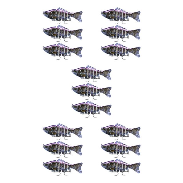 Yuarrent Señuelos de Pesca de 3 piezas, cebo falso vívido reutilizable de plástico con cuentas, cebos de natación portátiles, accesorio de Crankbait Type2 NO2 Yuarrent CBP501934