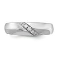 thumbnail image 4 of Solid 14k White Gold Diamond Men's Ring Band Size 9 (.126 cttw.), 4 of 6