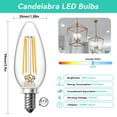 thumbnail image 5 of DAYBETTER E12 Led Candelabra Bulbs 60W Equivalent, Dimmable Chandelier Light Bulbs, High Brightness 500 LM Warm White 2700K, B11 Filament Candle Light Bulbs, Clear Glass Style for Home, 5 Pack, 5 of 6