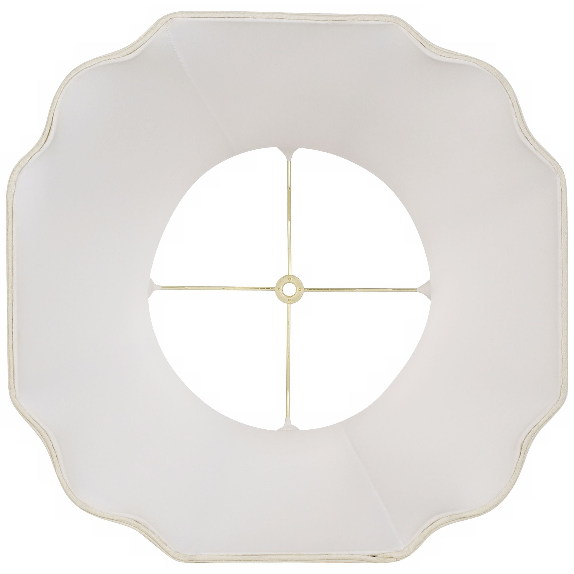 Imperial Shade Set of 2 Creme Medium Cut Corner Lamp Shades 10" Top x 16" Bottom x 14" High (Spider) Replacement with Harp and Finial