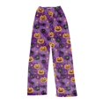 thumbnail image 3 of Halloween Womens Flannel Pajama Pants Drawstring Stretch Cute Ghost Print Pjs Casual Elastic Waist Pajama Pants, 3 of 6