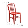 thumbnail image 4 of Bowery Hill Chaise de Salle à Manger en Métal pour Intérieur-Extérieur, Rouge, 4 of 7