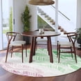 thumbnail image 4 of Summer Green Beach Round Living Room Rugs 7 ft, Modern Abstract Gradient Green Purple Waves Stripe Washable Area Rug with Non-Slip Sturdy Edge Binding Round Carpet for Kitchen Office Bedroom, 4 of 9