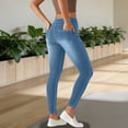 thumbnail image 5 of Yievot Denim Jeggings for Women with Pockets Stretchy Skinny Pull on Jeans High Waist Butt Lifting Jean, 5 of 7