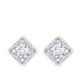thumbnail image 2 of Rosec Jewels Lab Created Diamond Studs (Certified EF-VS Quality) - Art Deco Earrings for Mom - Ready to Gift, 10K White Gold, 2 of 6