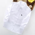 thumbnail image 4 of Auroural Girls Shirts Size 14-16 Boys Button up Shirts Long Sleeve with Front Pocket Spring and Summer Solid Color Shirts Childrens Shirt Kids Shirts White 15-16 Years, 4 of 7