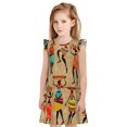 thumbnail image 1 of Fotbe Dancing African Women Vestido de Dormir para Niñas de 3 a 10 Años, Mangas Cortas, Estilo Princesa, Pijama Camisón con Mangas Voladas-Large, 1 of 6