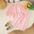 thumbnail image 2 of NOLDARES Toddler Girl Baby Clothes Fall Winter Outfits Long Sleeve Graphic Tee and Elastic Waist Pants 2 Piece Set Cute(Pink,3-4 Y), 2 of 8