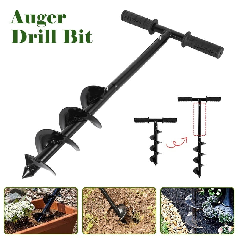 Auger Drill Bit, Steel Gardening Earth Auger Hole Digger Suitable for