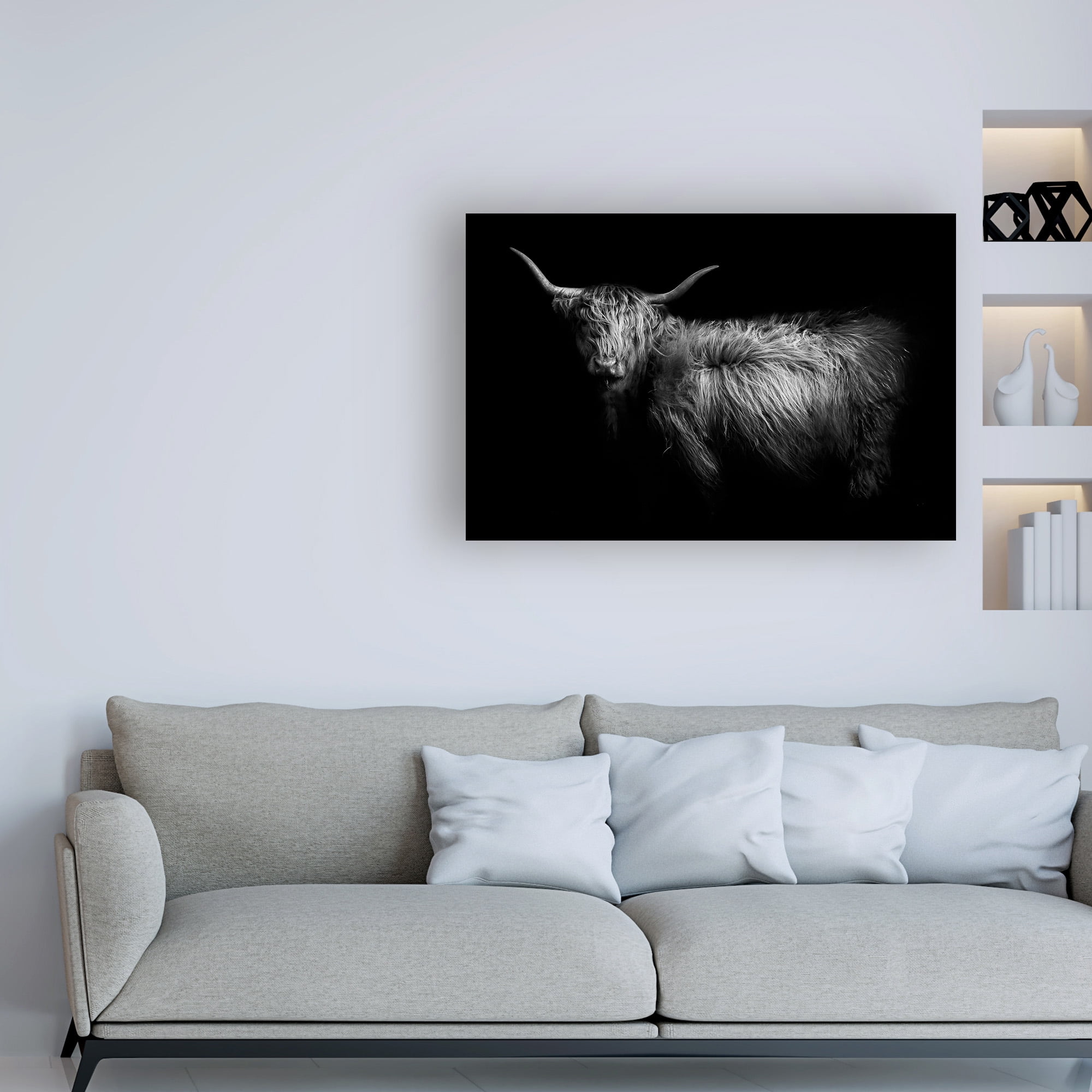 Trademark Fine Art 'Hello Highland Cow' Canvas Art by PhotoINC Studio