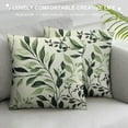 thumbnail image 3 of COMIO  Olive Leaf Pillow Covers, Square Plush Decorative White and Green Throw Pillows Covers, Modern Outdoor Pillow Covers for Home, Sofa, Western Couch, Living Room, 3 of 5