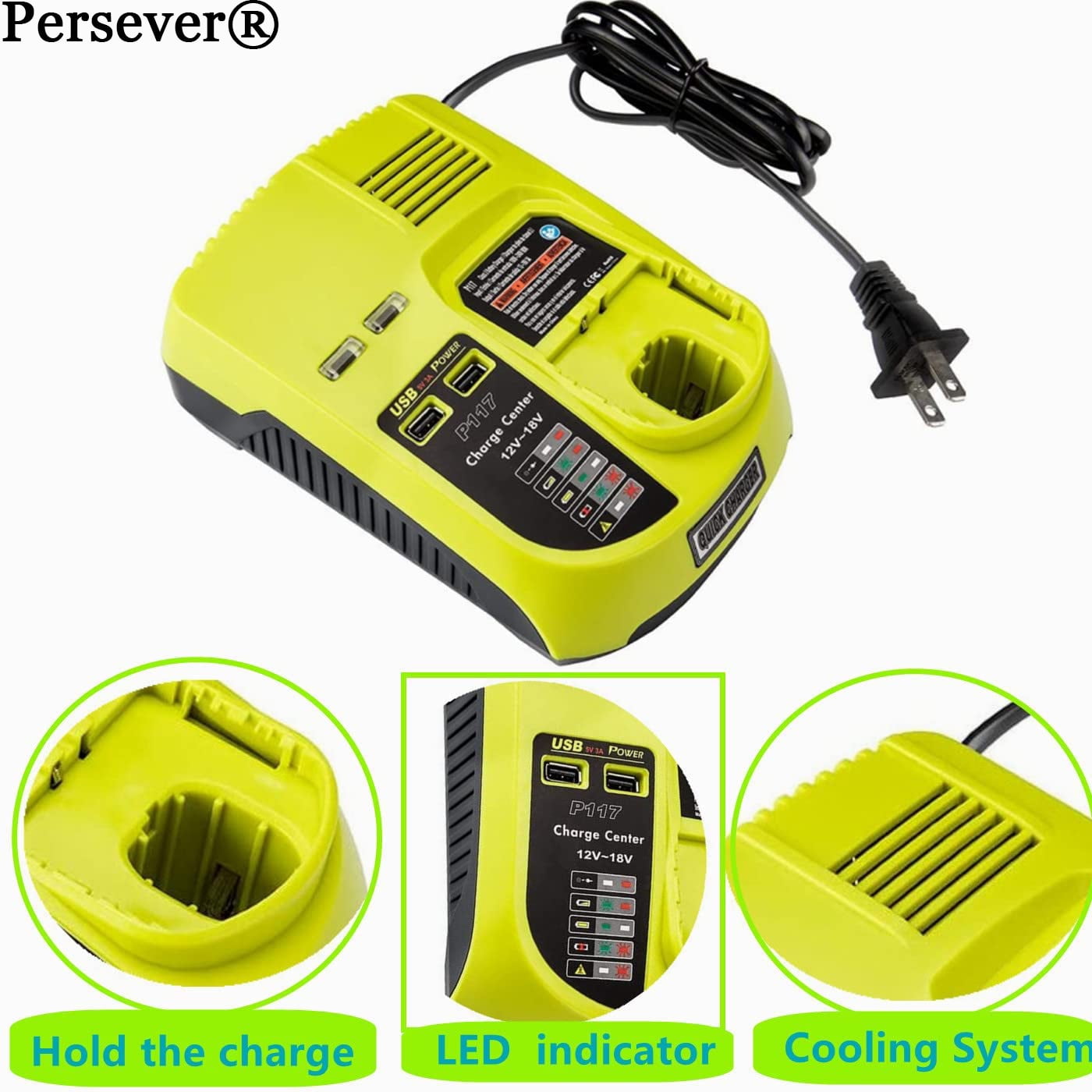 3.6Ah For Ryobi ONE+Plus P100 P102 13022 ABP1801 18Volt Battery or P117 Charger 