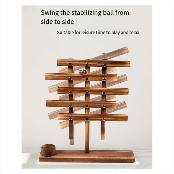 Rompecabezas de Estrategia de Equilibrio de Madera, Juego de Mesa Familiar de Canicas, Juguete Educativo de Aprendizaje, Juego de Equilibrio de Pelota y Pelota para Niños