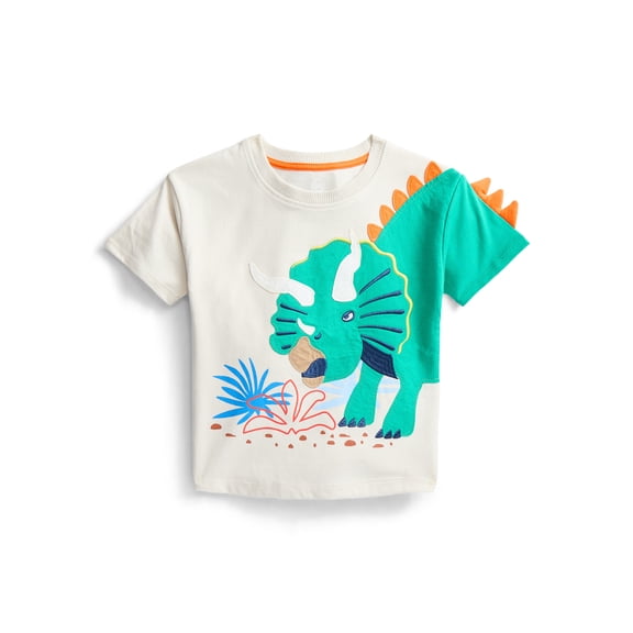 Wonder Nation Toddler Boys Short Sleeve Graphic Tee with 3D Spikes, Sizes 12M-5T