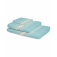 thumbnail image 2 of Aqua Beige Striped Towel Set of 3, Soft Microfiber Bath Towels, Hand Towel, Washcloths, Modern Farmhouse Retro Lines Quick-Dry Absorbent Towels for Bathroom Kitchen Hotel Beach Gym Spa, 2 of 7