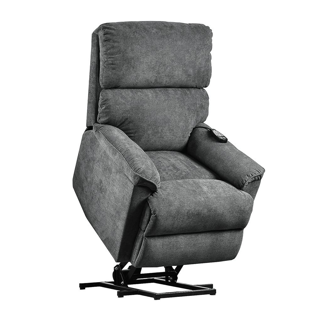 Kepooman Soft Fabric Upholstery Power Lift Chair with Massage & Remote for Living Room, Gray Kepooman Soft Fabric Upholstery Power Lift Chair with Massage & Remote for Living Room, Gray