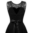thumbnail image 4 of BONIXOOM Black Dresses for Women Multi-theme Holiday Round Neckline Tab Sleeveless Lace Dress Solid Black Dresses, 4 of 4