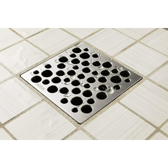 Ebbe Unique Square Shower Drain Grate Bubbles - Stainless Steel - Satin Stainless