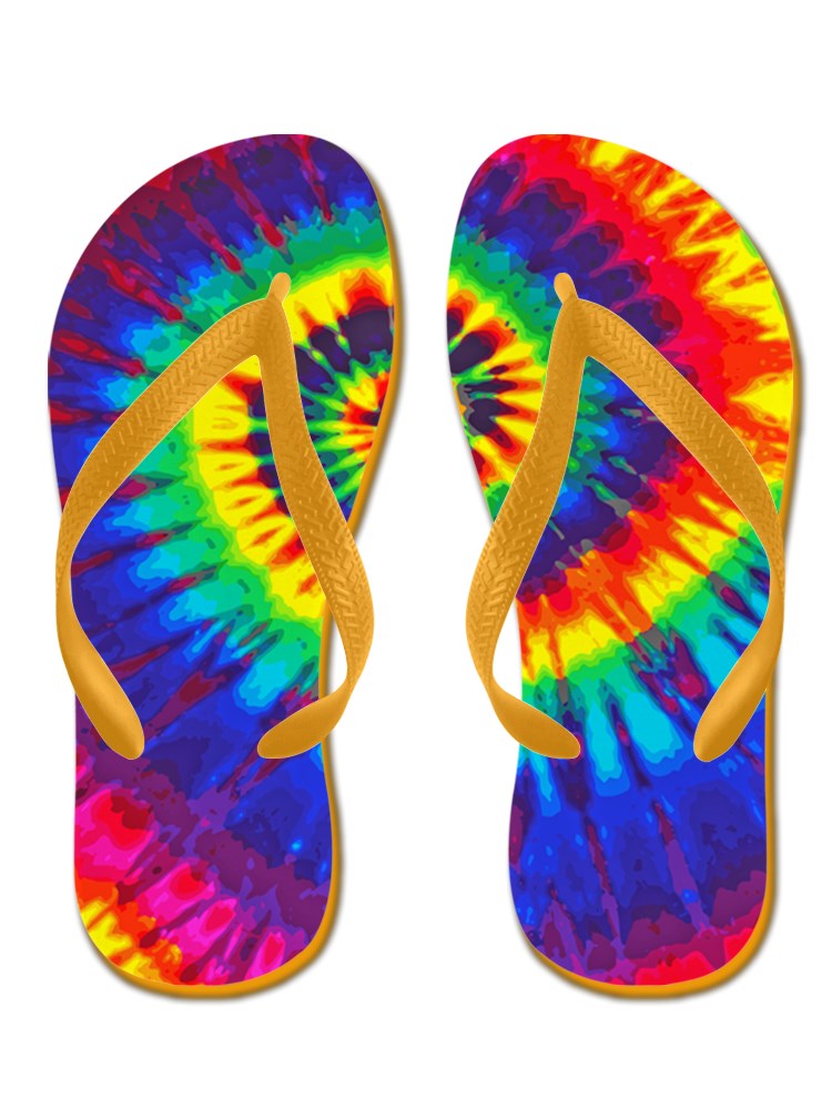 tie dye flip flops