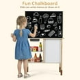 thumbnail image 3 of INFANS Play Kitchen for Kids, Wooden Pretend Playset with Adjustable Heights Rattan Door Blackboard Realistic Lights Sounds, Toddler Cooking Toy Gift for Boys Girls Aged 3+, 3 of 10