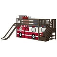thumbnail image 3 of Low Bunk With Stairs, Easy Slide & Firetruck Curtain, Clay, 3 of 10