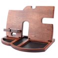 thumbnail image 3 of Wood Mobile Phone Holder Watch Wallet Desktop Storage Rack Organizer Home Office, 3 of 4