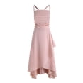 thumbnail image 6 of Quealent Spaghetti Straps Junior Bridesmaid Dresses A Line Chiffon Flower Girl Dress Ruffles Girls Formal Dresses (Pink, 11-12 Years), 6 of 9
