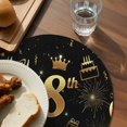 thumbnail image 4 of Round Placemats Happy Birthday 15 inch Set of 6 Table Mats for Dining Table Cake Balloon Black Gold Heat Resistant Non-Slip Kitchen & Home Decorative Place Mat Set, 4 of 8