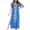 Sky Blue, variant on Women's Summer Casual V-Neck Split Short Sleeve Printing Dresses