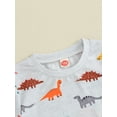 thumbnail image 6 of Bslissey Little Boys Casual Shorts Sets 1T 2T 3T 4T 5T 6T Dinosaur Print Short Sleeve T-shirt Tops with Drawstring Shorts 2Pcs Outfits Toddler Kids Cute Summer Clothes, 6 of 9