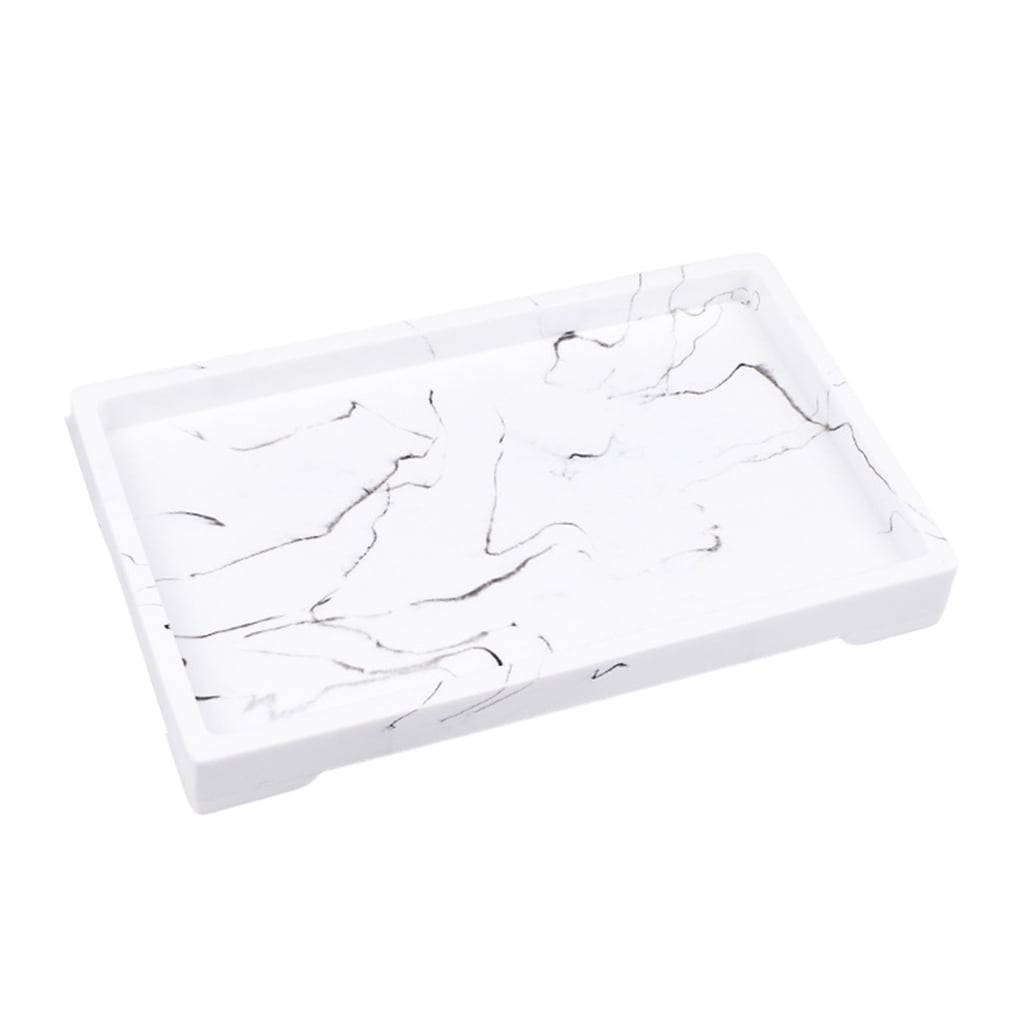 Decorative Bathroom Vanity Tray Resin Cosmetic Organizer Display Home