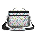 thumbnail image 2 of Dinosaur and Grass White Pattern Insulated Lunch Box for Women Men, Medium Leakproof Cooler Bag with Adjustable Strap, 10"x6.7"x8", 2 of 6