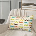 thumbnail image 4 of Plush Throw Pillow Covers, Colorful Mustache Pillow Cases with Invisible Zipper, Breathable Microfiber Pillow Cases Standard Size for Sleeping Bedroom Sofa Living Room, 4 of 5
