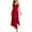 Wine, variant on QUINDOS Womens Satin Pajamas Lace Long Nightgowns for Women Sling High Fork Suspenders Casual Solid Slim Club Wear Night Dress