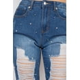 thumbnail image 4 of Rhinestones Ripped-front Denim Jeans, 4 of 5