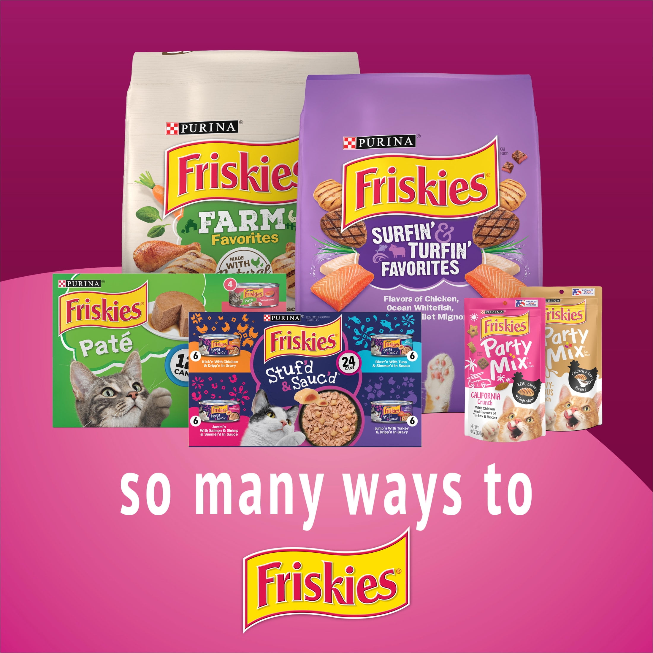 (4 pack) Purina Friskies Playfuls Cat Treats, Salmon & Shrimp, 2.1 oz Bag