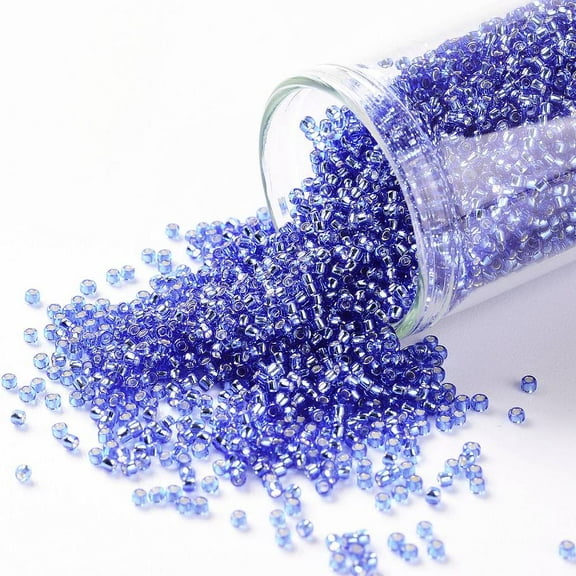 10 g TOHO Round Seed Beads Japanese Seed Beads (35) Silver Lined Sapphire 15/0 1.5mm Hole: 0.7mm 3000pcs/10g