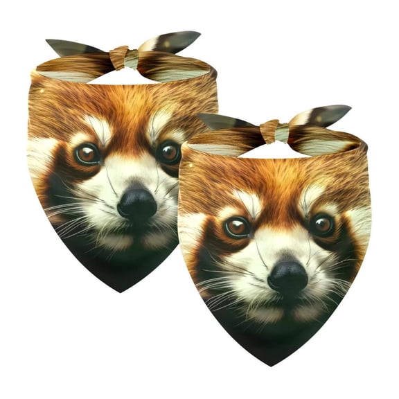 PhooArto Red Panda and Daisy Flower Dog Bandanas, 2 Pack Soft Washable Pet Scarf Triangle for Large Dogs Puppies and Cats