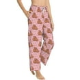 thumbnail image 2 of Uemuo Heart Capybara Pattern Women's Wide Leg Palazzo Lounge Pants with Pockets Light Weight Loose Comfy Casual Pajama Pants-Medium, 2 of 9