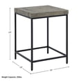 thumbnail image 2 of Lavish Home Set of 2 Modern End Tables with Wood Top and Metal Base (Gray), 2 of 7