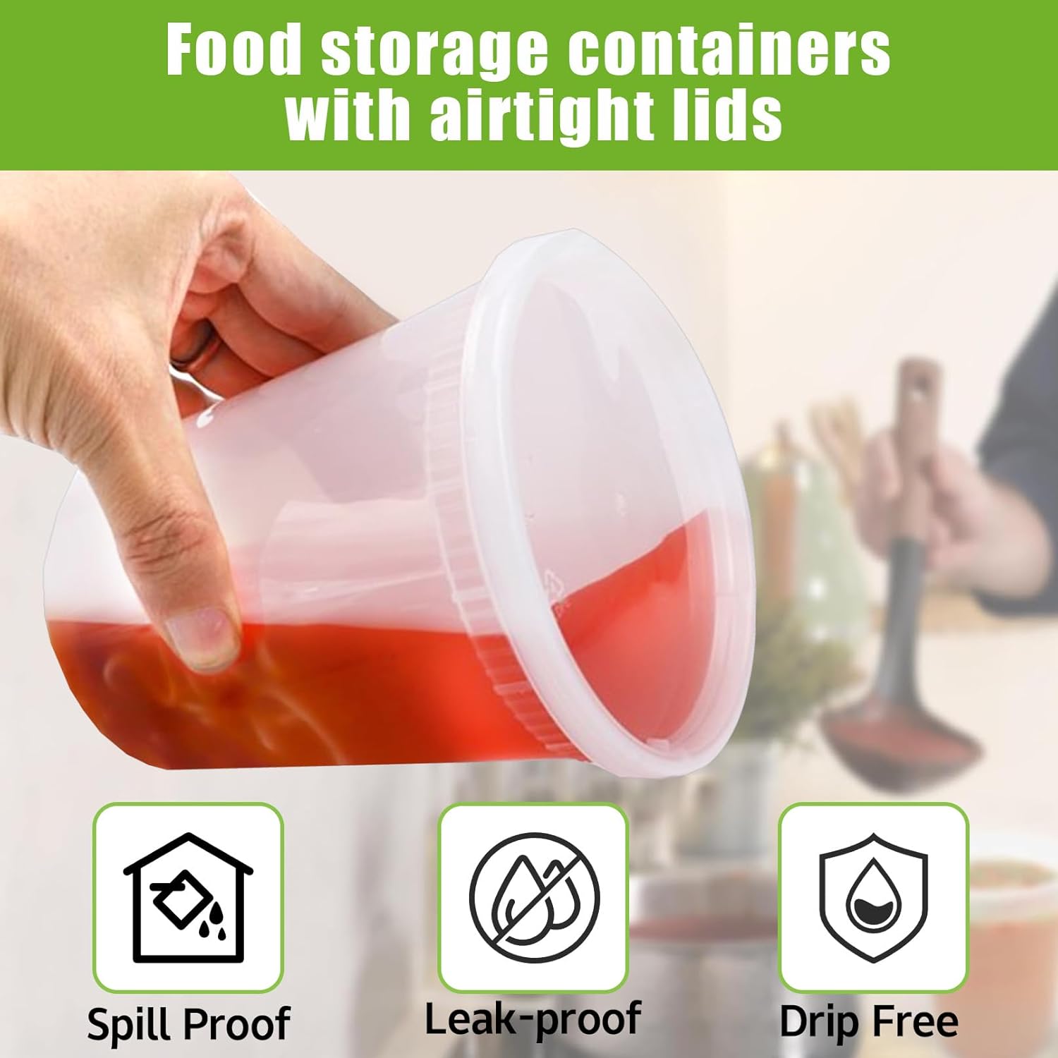 50 Pack Plastic Deli Containers with Lids,32 oz Food Storage Containers with Airtight Lids,Leakproof Soup Container,Stackable,Freezer,Microwave/Dishwasher Safe