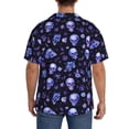 thumbnail image 3 of Pofeuu Skull flower leaf purple Print Mens Casual Short Sleeve Shirts Beach Summer Spread Collar Pocket Tops Men's Casual Short-sleeved Shirt-XX-Large, 3 of 5