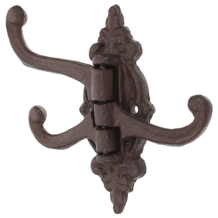 Cast Iron Hook Vintage Three Rotating Arms Hanger Wall Mounted Swivel Hooks  