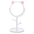thumbnail image 1 of Espejo de escritorio con lindas orejas de gato, espejo de maquillaje giratorio de mesa, espejo cosmético de escritorio de alta definición con soporte, redondo, 1 of 5