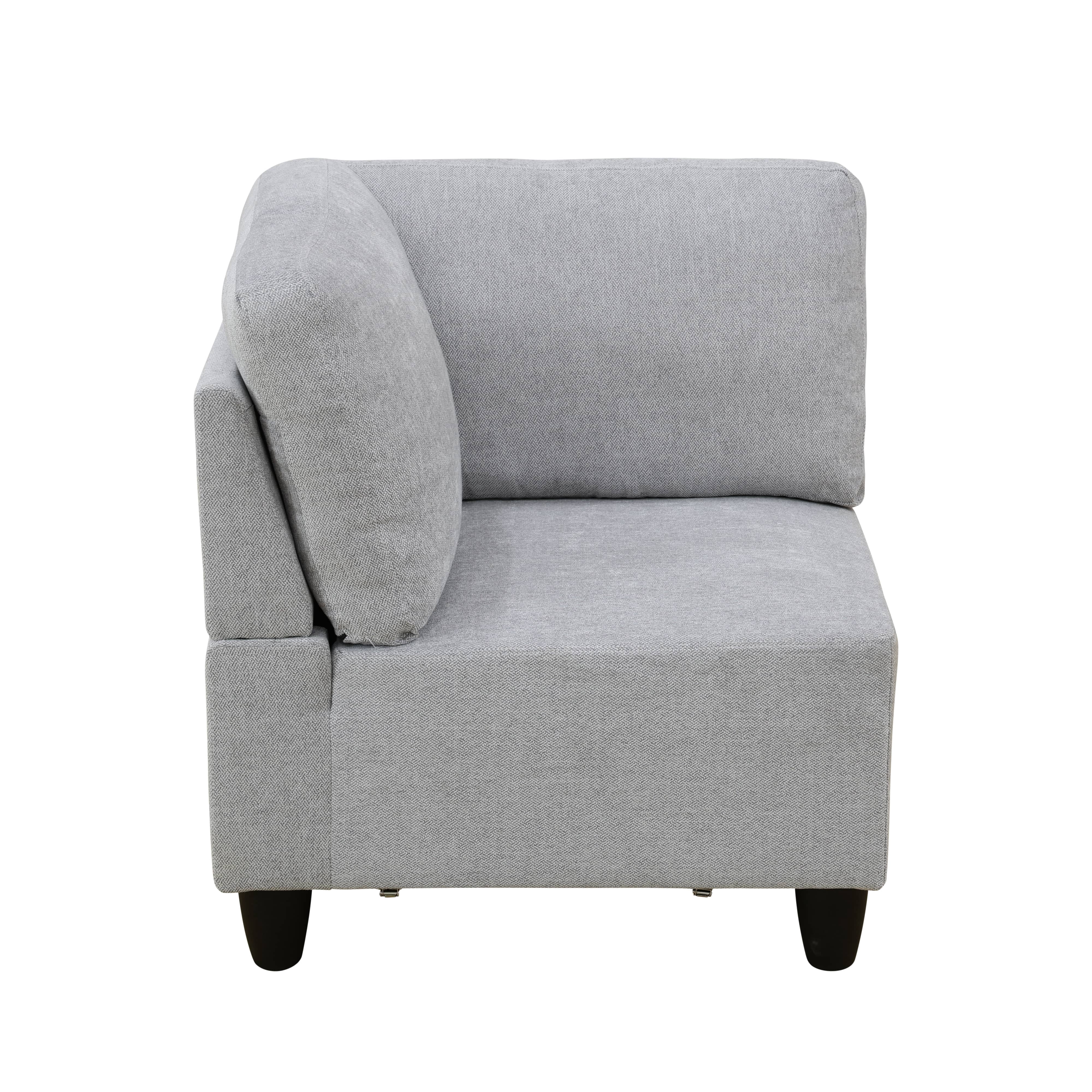 MAYEERTY 118" Flannel 8-Piece Soft Skin Free Splicing Living Room Sofa Set,Gray