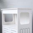 thumbnail image 6 of Double Door Double Compartment 80 High Storage Cabinet Free Standing Floor Storage Modern Bathroom Furniture Bookcase Shoe Storage Rack50x30x80cm, 6 of 8
