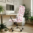 thumbnail image 3 of SCRAWLGOD Love Spots Pink White Valentine's Day Computer Office Chair Cover Universal Stain Resistant Rotating Chair Cover Stretch Anti-Dust Desk Chair Slipcovers, S, 3 of 7
